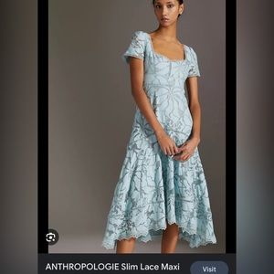 Anthropologie slim lace maxi 8 👗 blue lace dress NWT Great for: Easter baptism